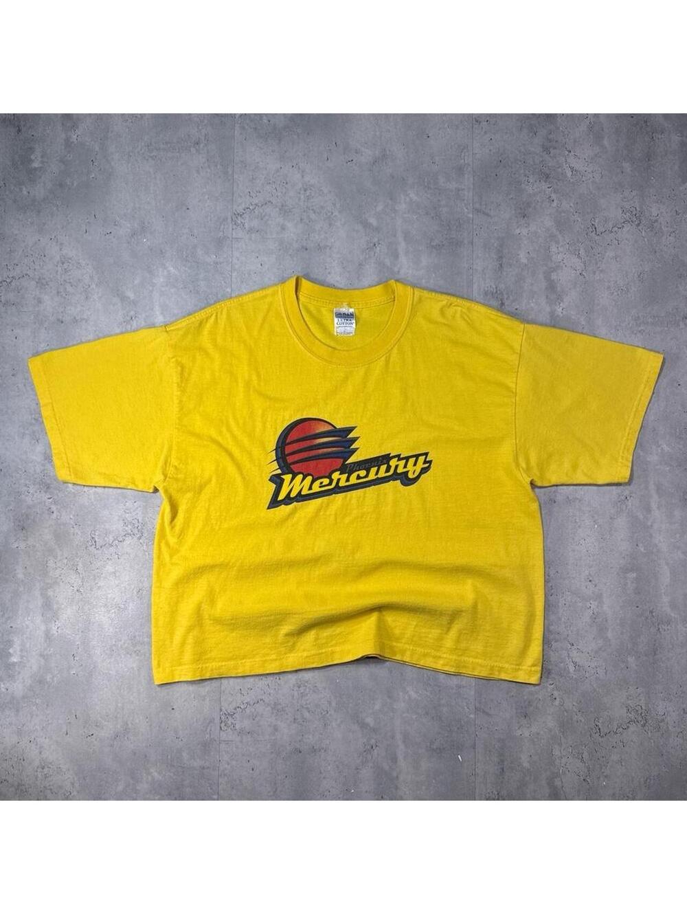 Y2K Phoenix Mercury Yellow Logo Cropped Women’s Shirt